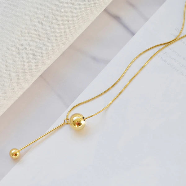 Gold Plated Anti-Tarnish Round Pendant Necklace for Women