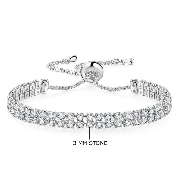 Silver Sparkle Adjustable Bracelet – Anti Tarnish