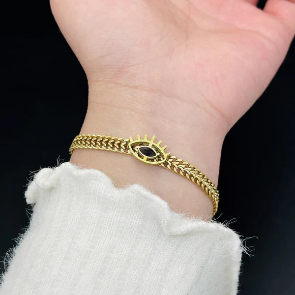 Anti Tarnish Evil Eye themed Wraparound Bracelet For Women