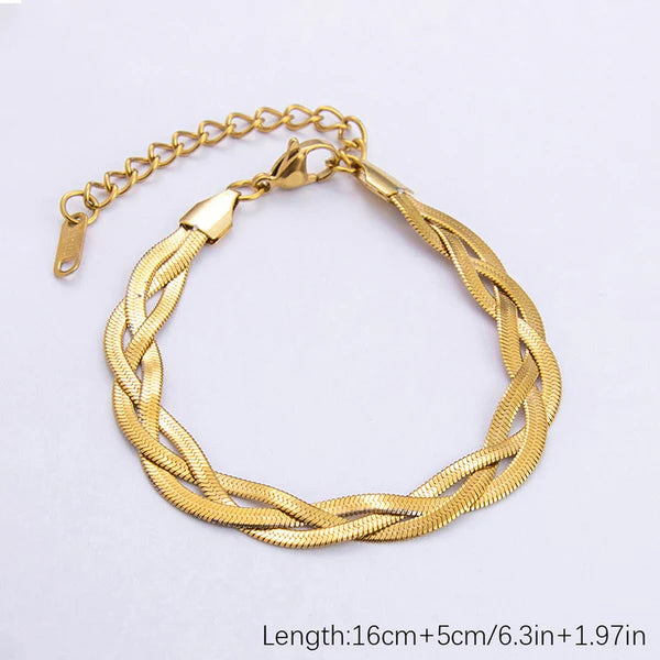 Gold Plated Twisted Chain Bracelet – Anti Tarnish Jewellery For Women