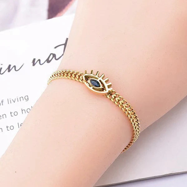 Anti Tarnish Evil Eye themed Wraparound Bracelet For Women