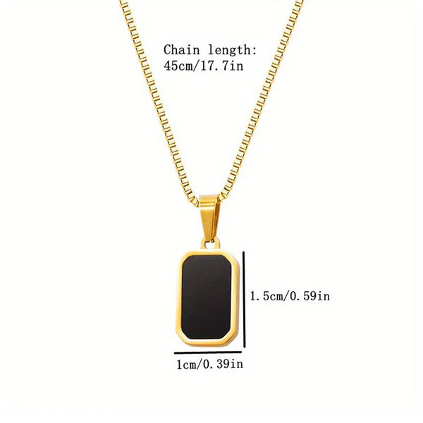 Anti Tarnish Black Pendant Gold Plated Chain For Woman