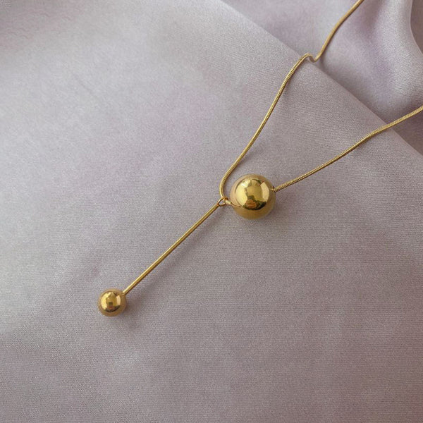 Gold Plated Anti-Tarnish Round Pendant Necklace for Women