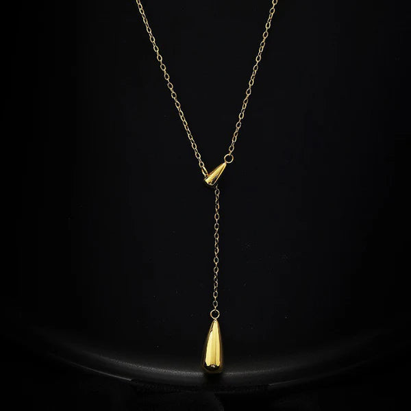 Gold-Plated Drop Cone Anti Tarnish Pendant Chain For Women