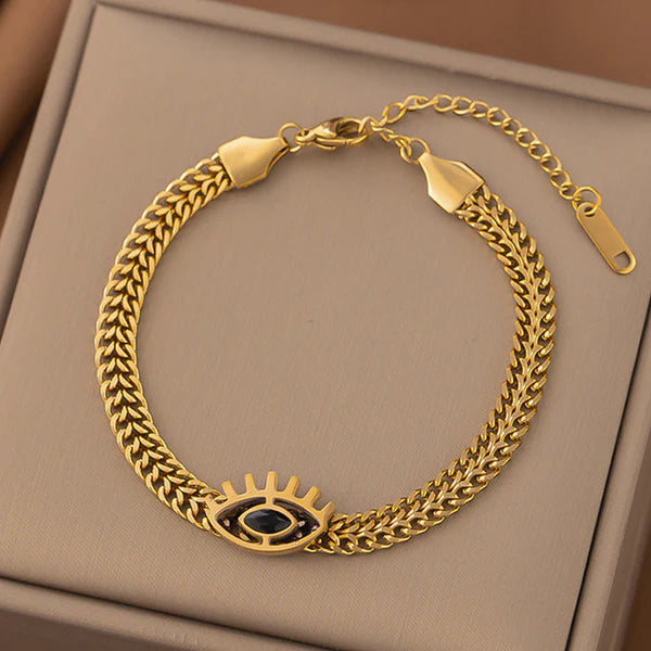 Anti Tarnish Evil Eye themed Wraparound Bracelet For Women