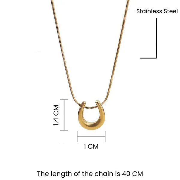 Gold-Plated Horseshoe Anti Tarnish Pendant Necklace for Women