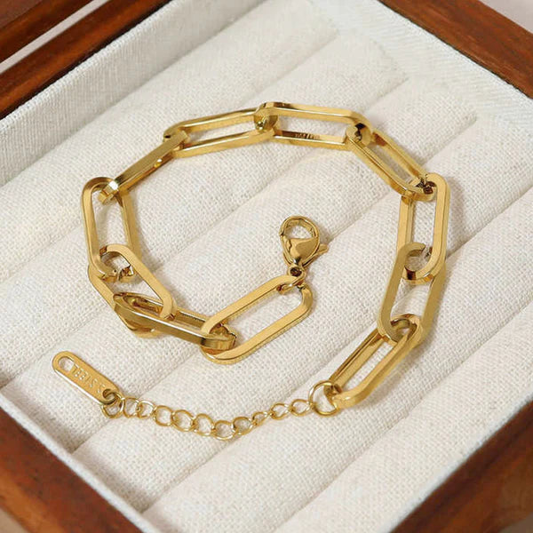 Anti Tarnish Gold Plated Link Chain Bracelet For Woman