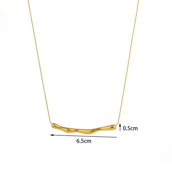 Gold-Plated Textured Bar Necklace