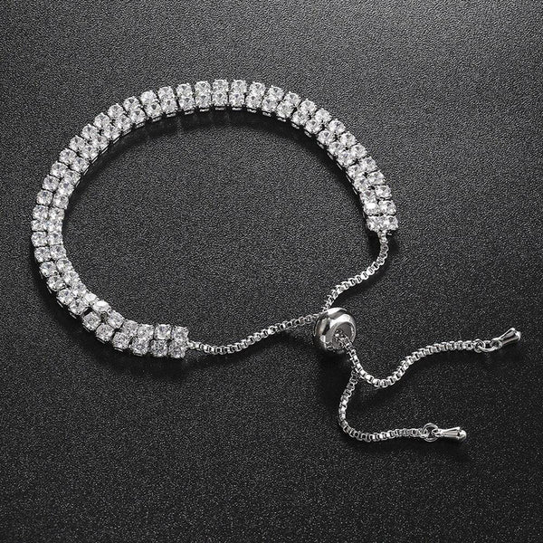 Silver Sparkle Adjustable Bracelet – Anti Tarnish