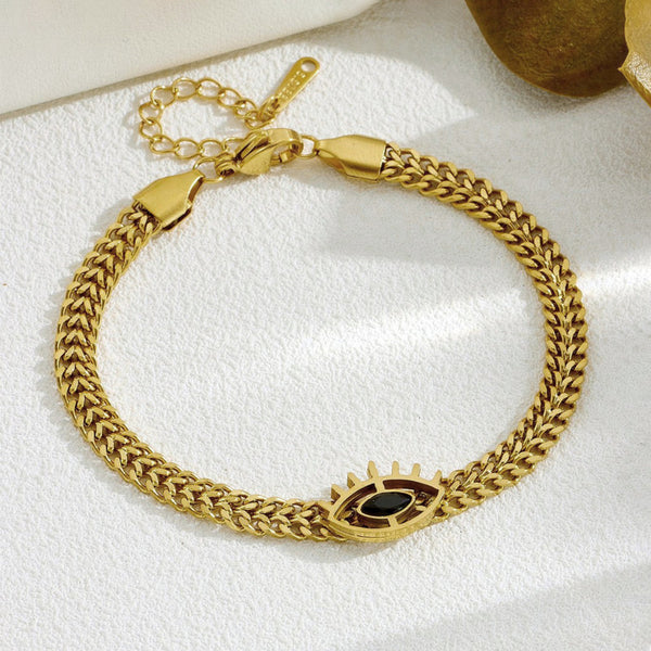 Anti Tarnish Evil Eye themed Wraparound Bracelet For Women