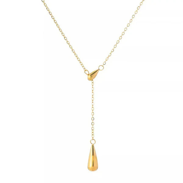 Gold-Plated Drop Cone Anti Tarnish Pendant Chain For Women