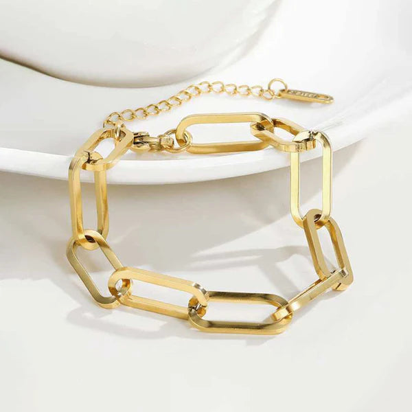 Anti Tarnish Gold Plated Link Chain Bracelet For Woman