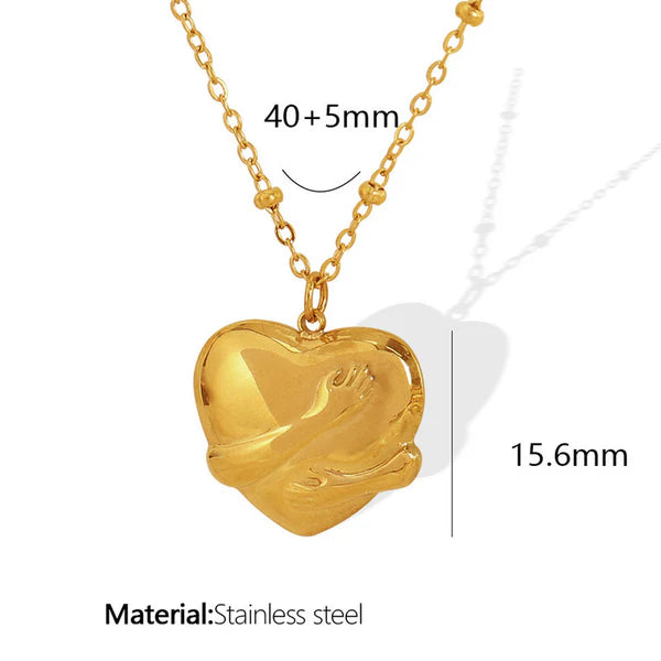 Abstract Heart Pendant Necklace – Anti Tarnish