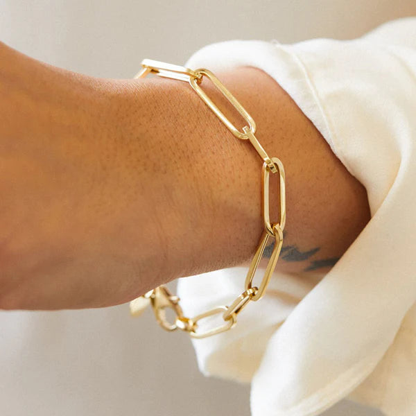 Anti Tarnish Gold Plated Link Chain Bracelet For Woman