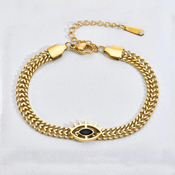 Anti Tarnish Evil Eye themed Wraparound Bracelet For Women