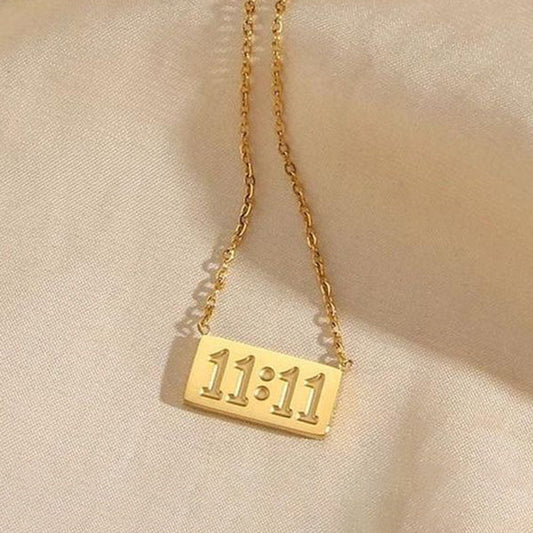 11:11 Gold Plated Angel Number Anti-Tarnish Necklace For Women