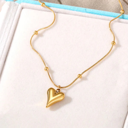 Gold Plated Heart Pendant Anti-Tarnish Necklace for Women