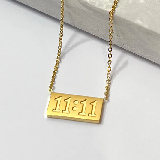 11:11 Gold Plated Angel Number Anti-Tarnish Necklace For Women