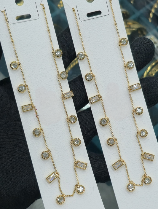 Diamond Glow Anti-Tarnish Gold Plated Chain Necklace