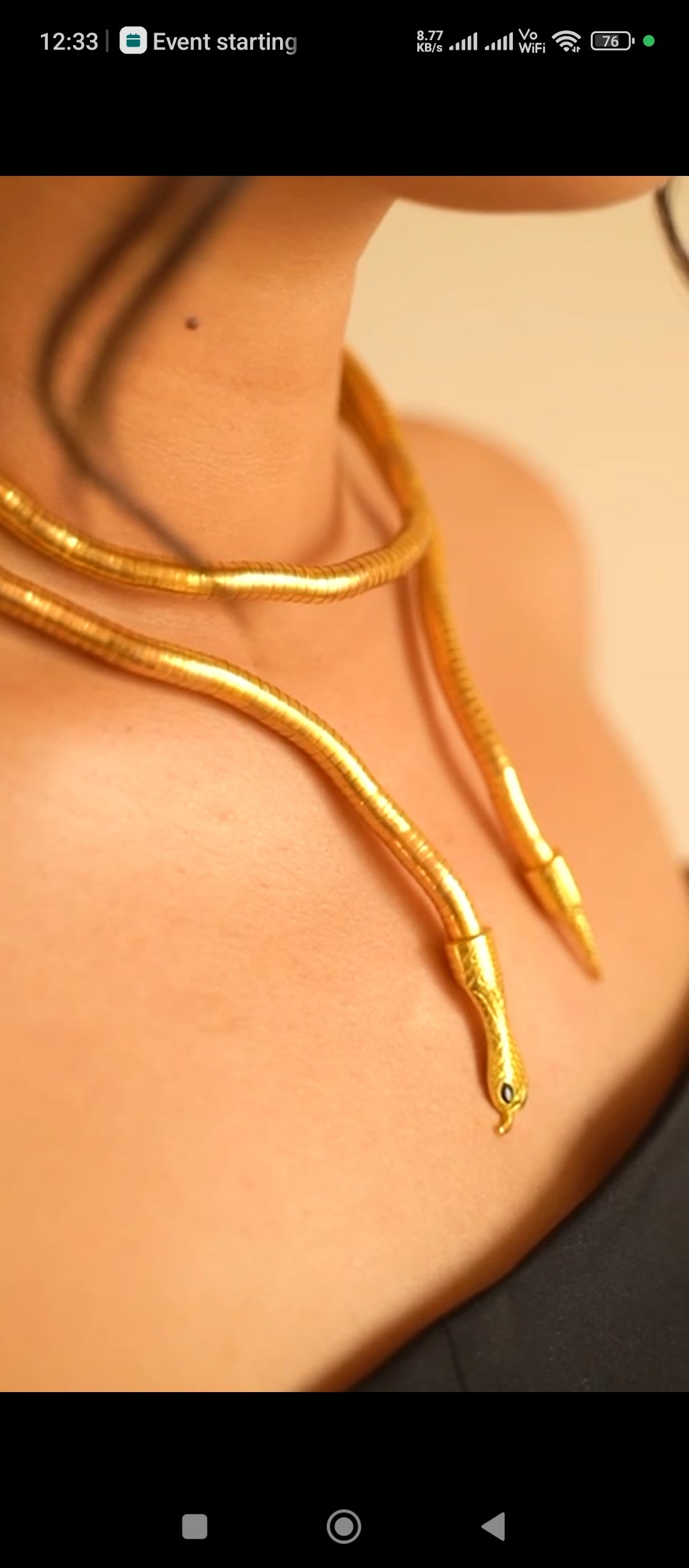 Anti-Tarnish Gold Plated Snake Design Necklace for Women