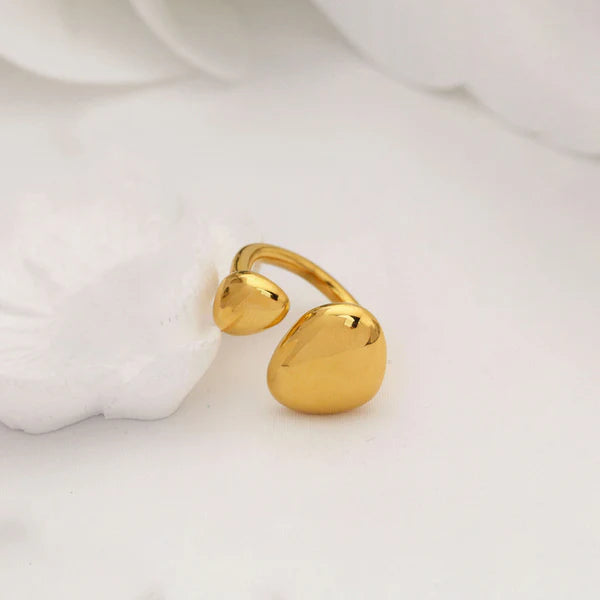 Modern Abstract Gold Plated Anti-Tarnish Finger Ring