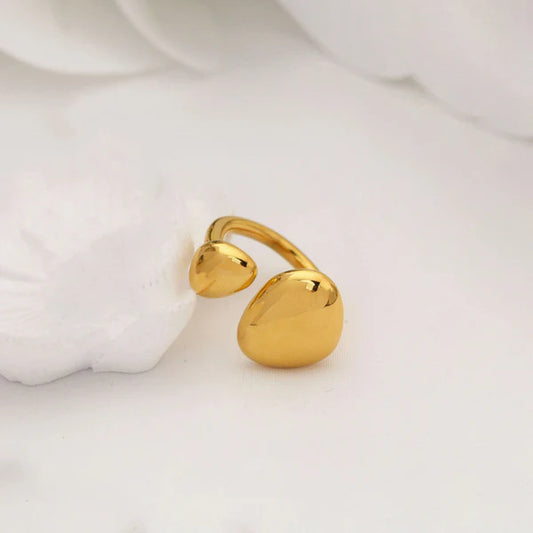 Modern Abstract Gold Plated Anti-Tarnish Finger Ring