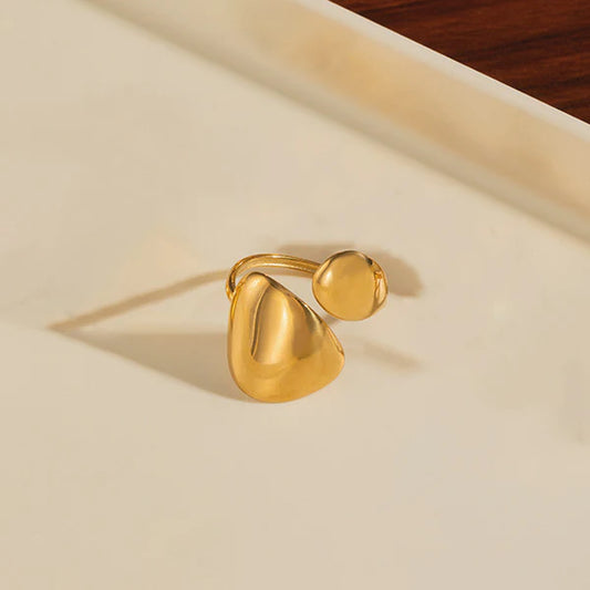 Modern Abstract Gold Plated Anti-Tarnish Finger Ring