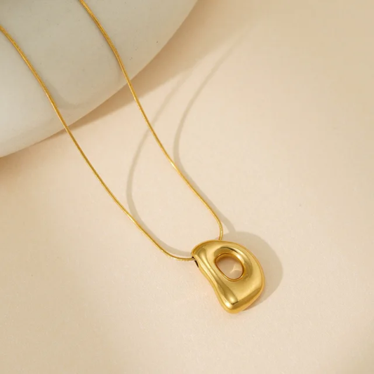Gold-Plated Initial "D" Pendant Necklace