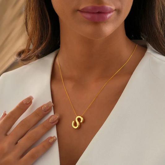 Gold-Plated Initial "S" Pendant Necklace