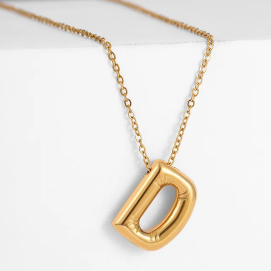 Gold-Plated Initial "D" Pendant Necklace