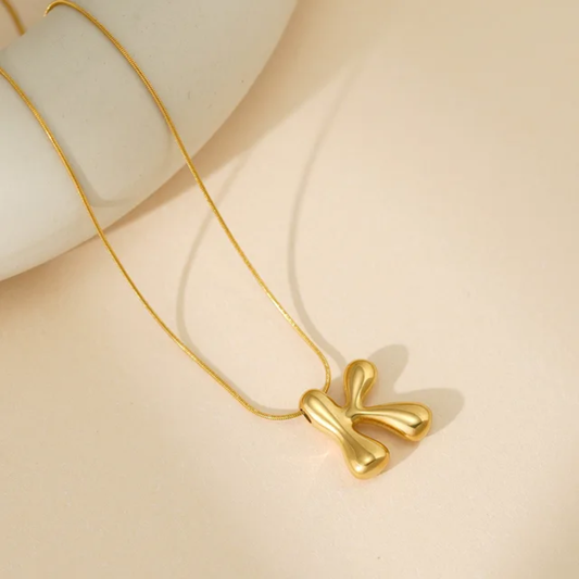 Gold-Plated Initial "K" Pendant Necklace