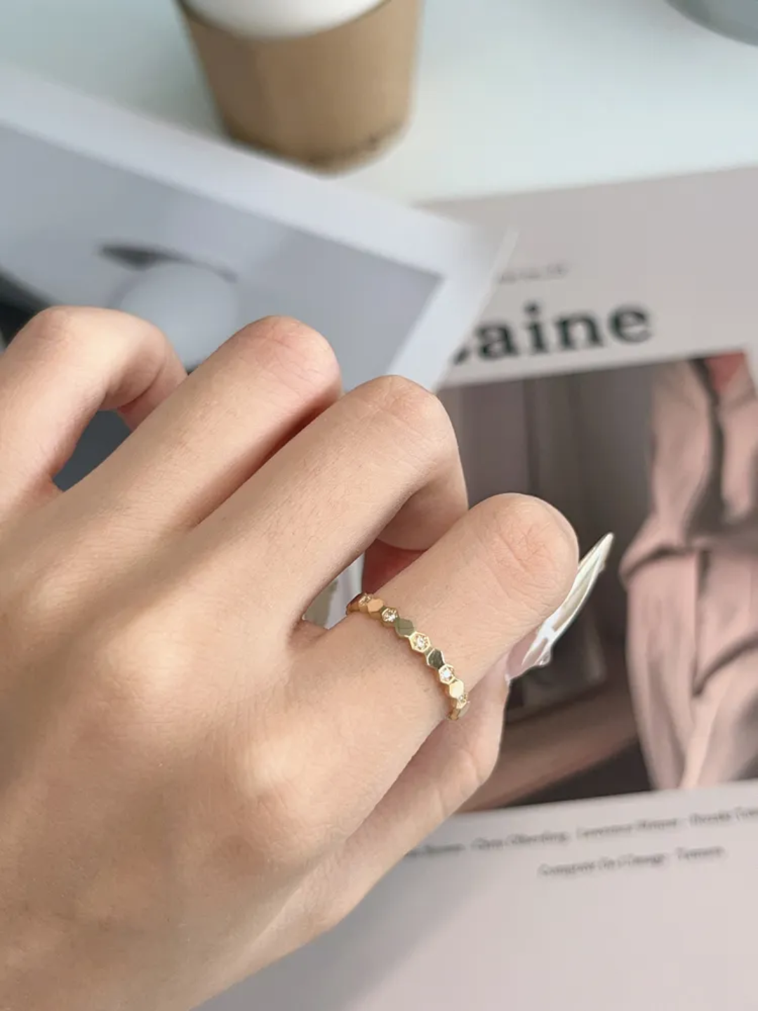 Dainty Diamond Eternity Finger Ring