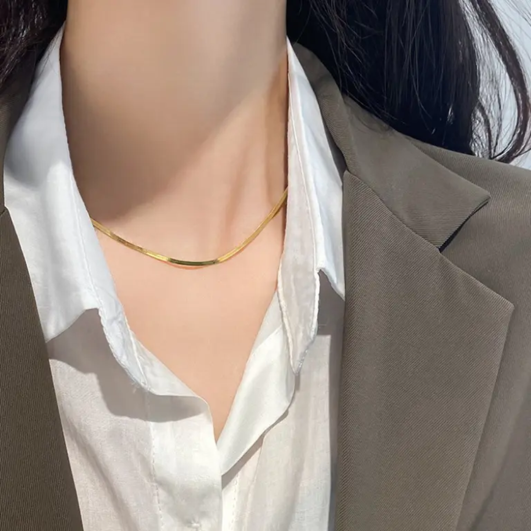 Gold-Plated Snake Chain Necklace – 2mm, Adjustable Length