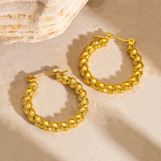 Twisted Hoop Gold-Plated Earrings