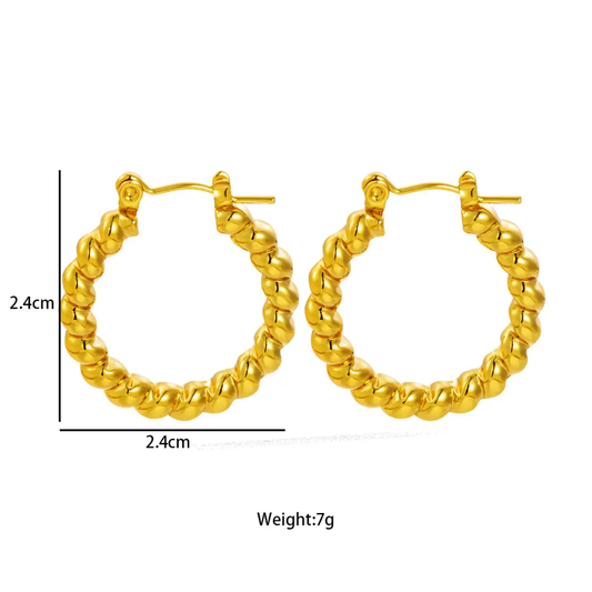 Twisted Hoop Gold-Plated Earrings