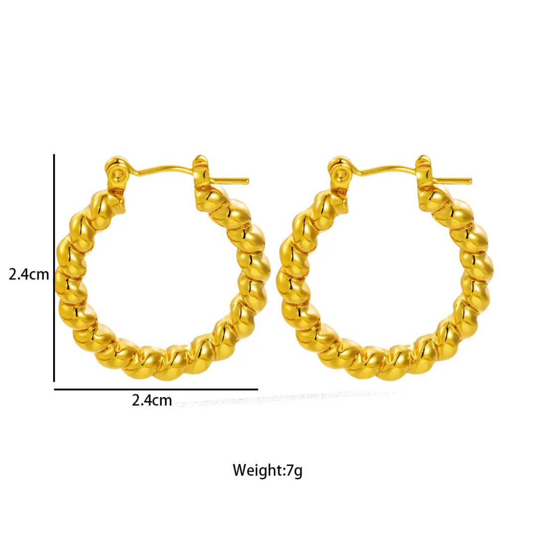 Twisted Hoop Gold-Plated Earrings