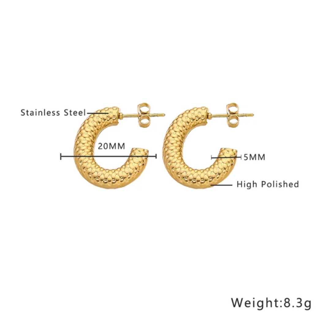 Textured Dome Gold-Plated Stud Earrings