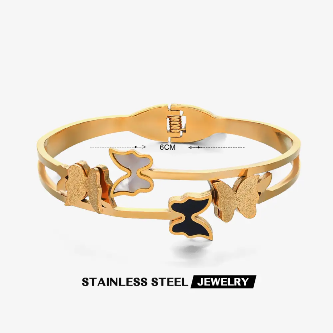 Multicolor Butterfly Gold Plated Anti-Tarnish Bracelet (Size 2.6, 2.8 & Regular)