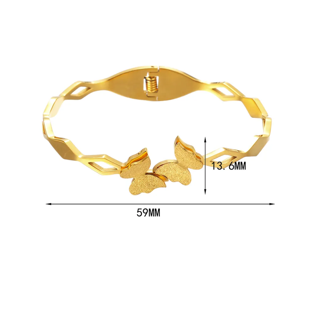 Geometric Butterfly Gold Plated Anti-Tarnish Bracelet (Size 2.6, 2.8 & Regular)