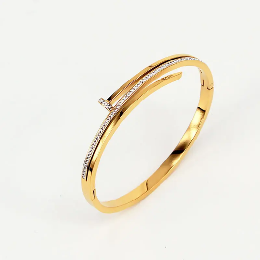 Gold Plated Anti-Tarnish Kada with Elegant Dual Line Design