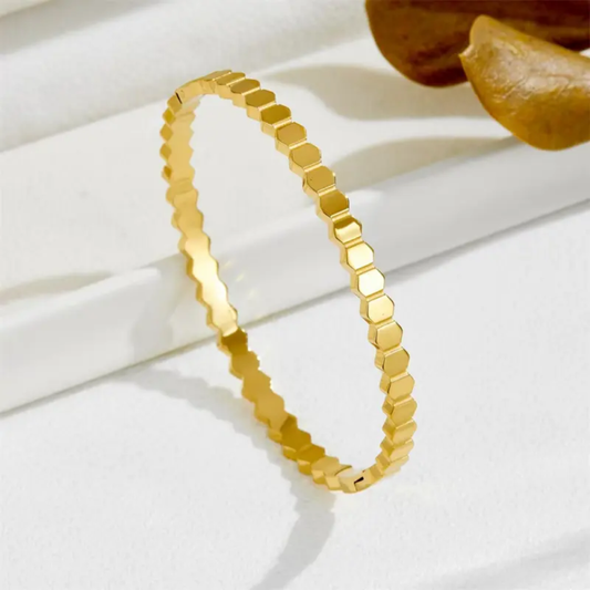Gold Plated Anti-Tarnish Geometric Kada