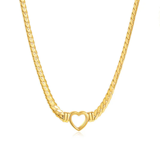 Gold Plated Anti-Tarnish Heart Pendant Necklace