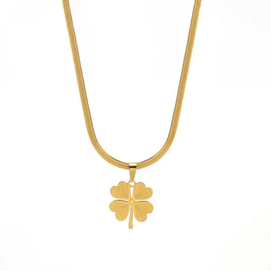 Gold Plated Anti-Tarnish Four-Leaf Clover Necklace