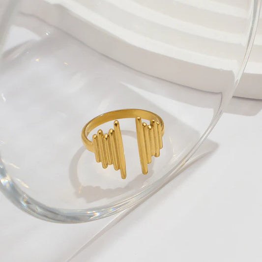 Gold Plated Modern Bar Adjustable Ring