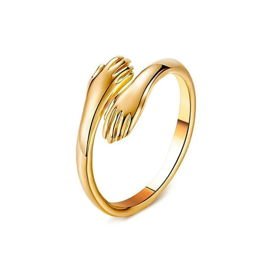 Gold Plated Anti-Tarnish Hug Finger Ring
