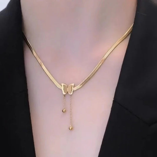 Gold Plated Anti-Tarnish Butterfly Pendant Necklace