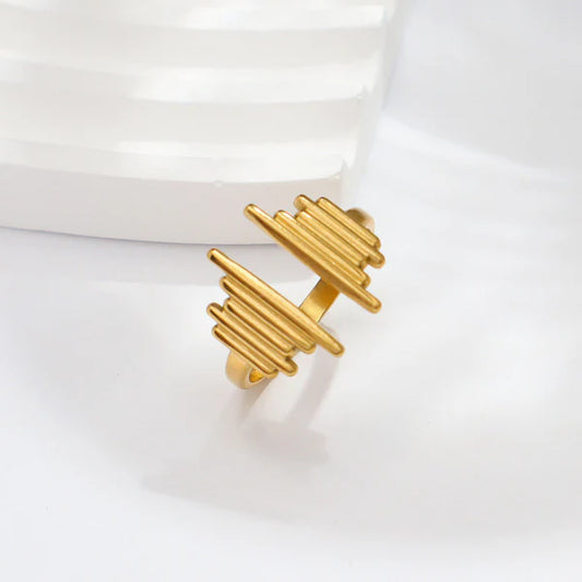 Gold Plated Modern Bar Adjustable Ring