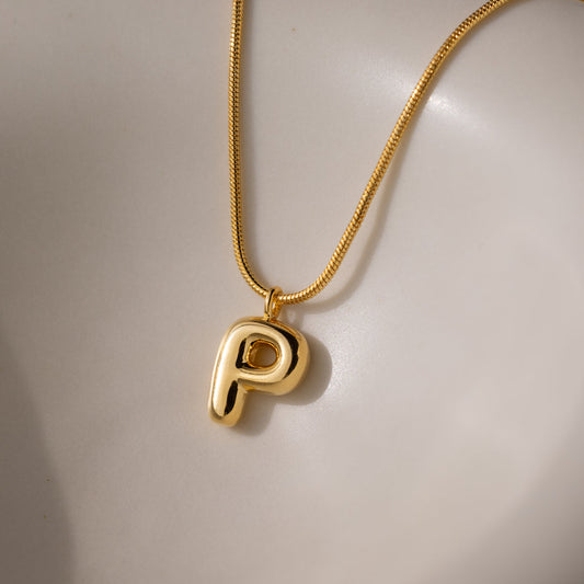 Gold-Plated Initial "P" Pendant Necklace