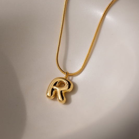 Gold-Plated Initial "R" Pendant Necklace