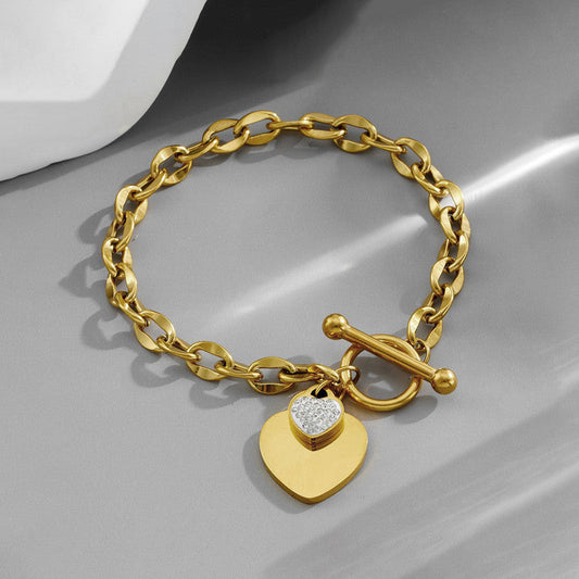 Anti-Tarnish Gold Plated Heart Charm Bracelet 💛✨